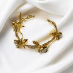 Gold and Pearl Wreath Bracelet