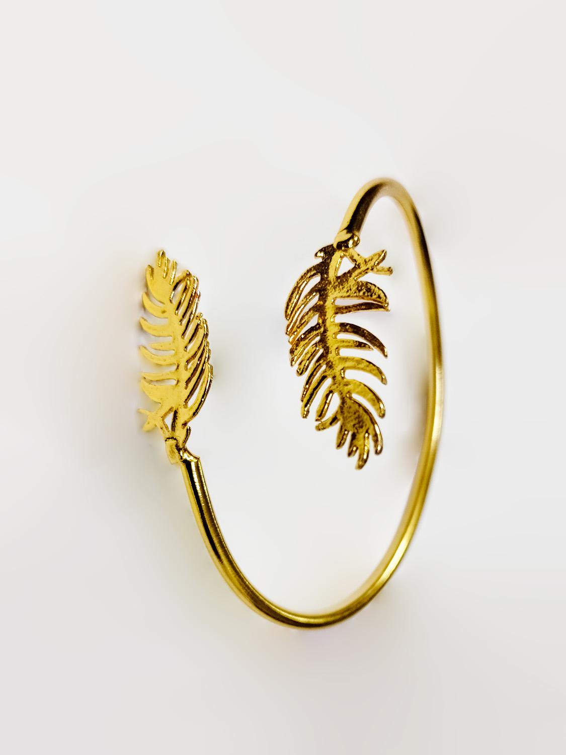 Golden Feather Adjustable Bracelet