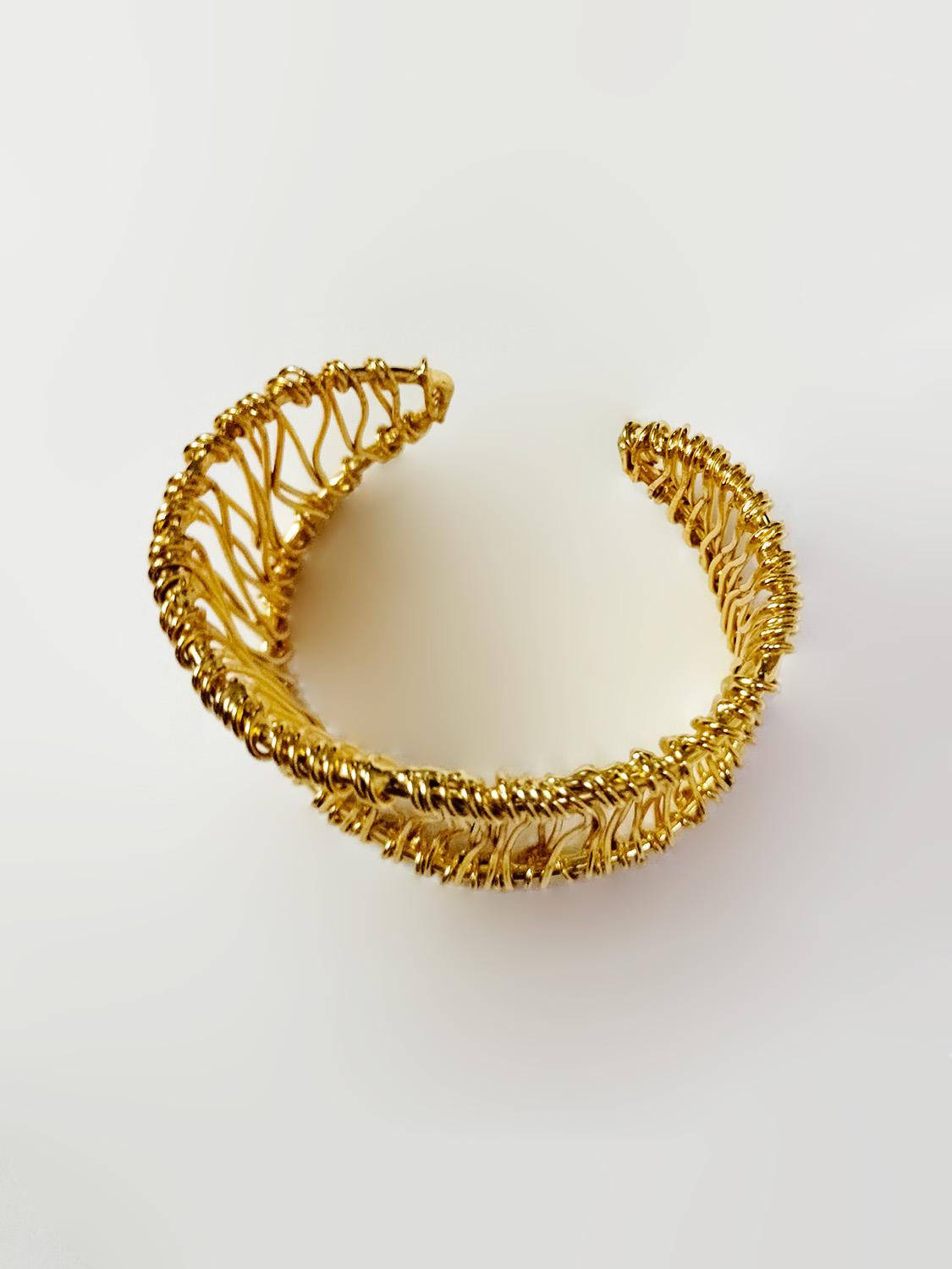 Gold-plated Brass Cubic Zirconia Bracelet