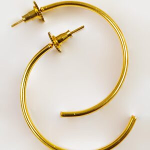 Gold-Plated Circular Half Hoop Earrings