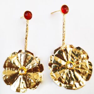 Golden Brass Fancy Earring