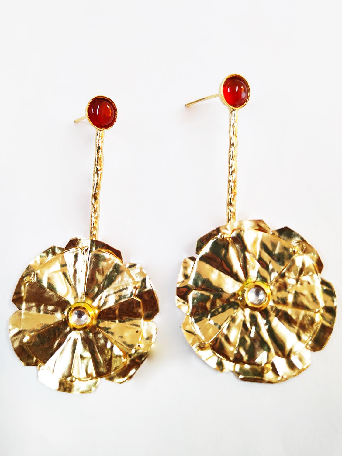 Golden Brass Fancy Earring