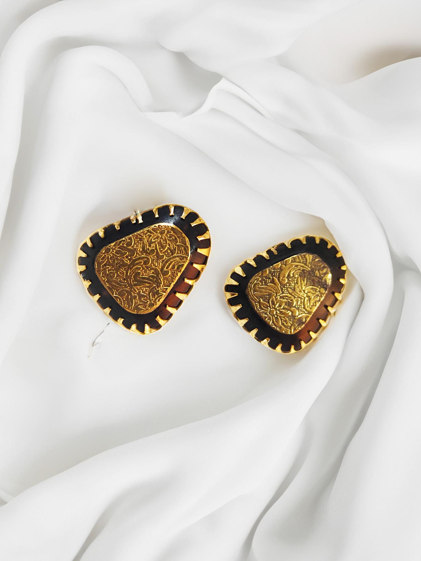 Golden Studs Druzy Handmade Stone Earrings