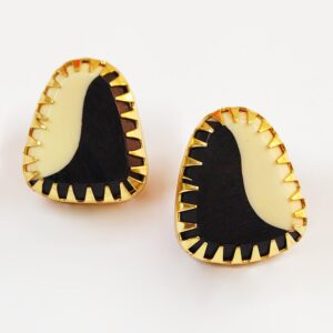 Triangle Black Stone Earrings