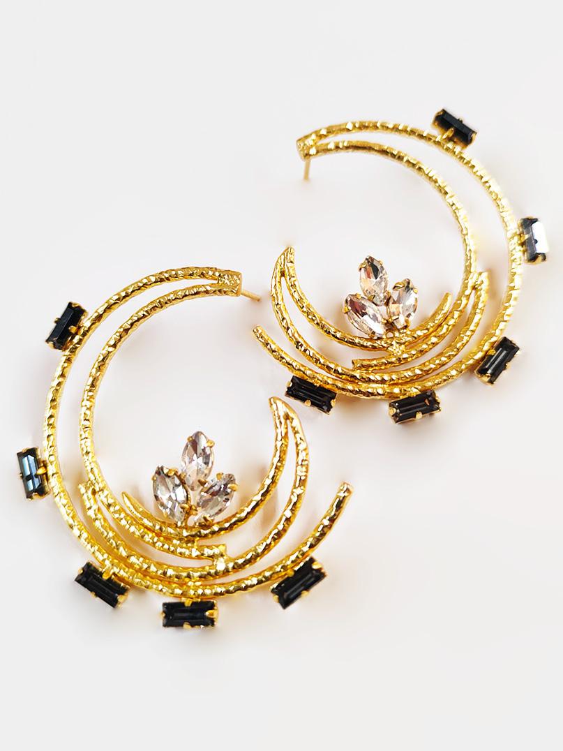 Crystal Hoop Style Stud Earrings