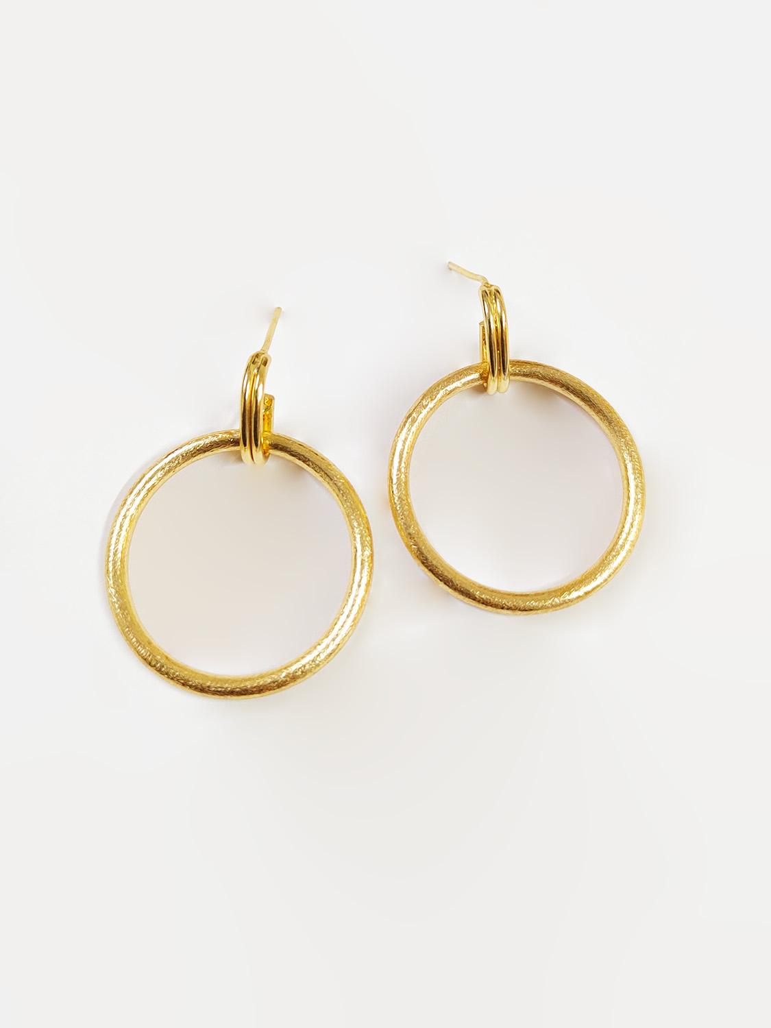 Bella Golden Brass Drop Earrings