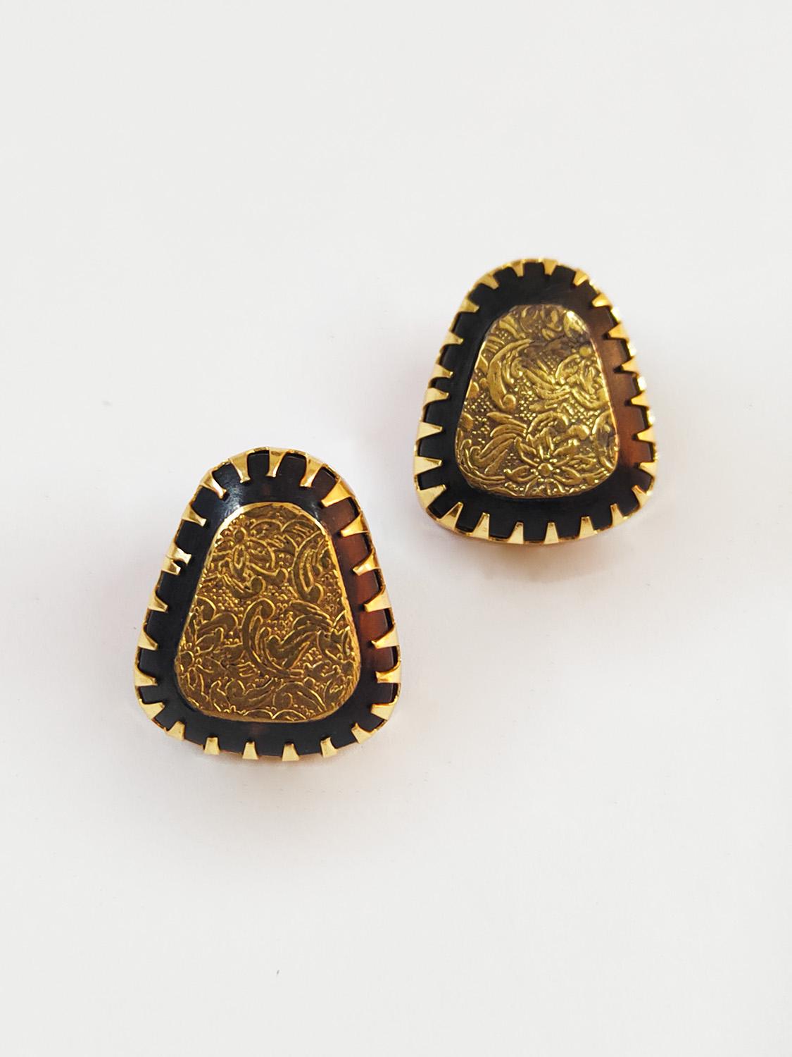 Golden Studs Druzy Handmade Stone Earrings