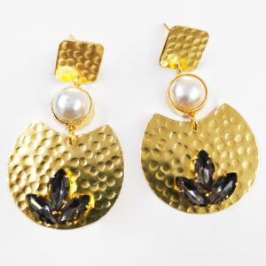 Black and Gold Dangle Earrings