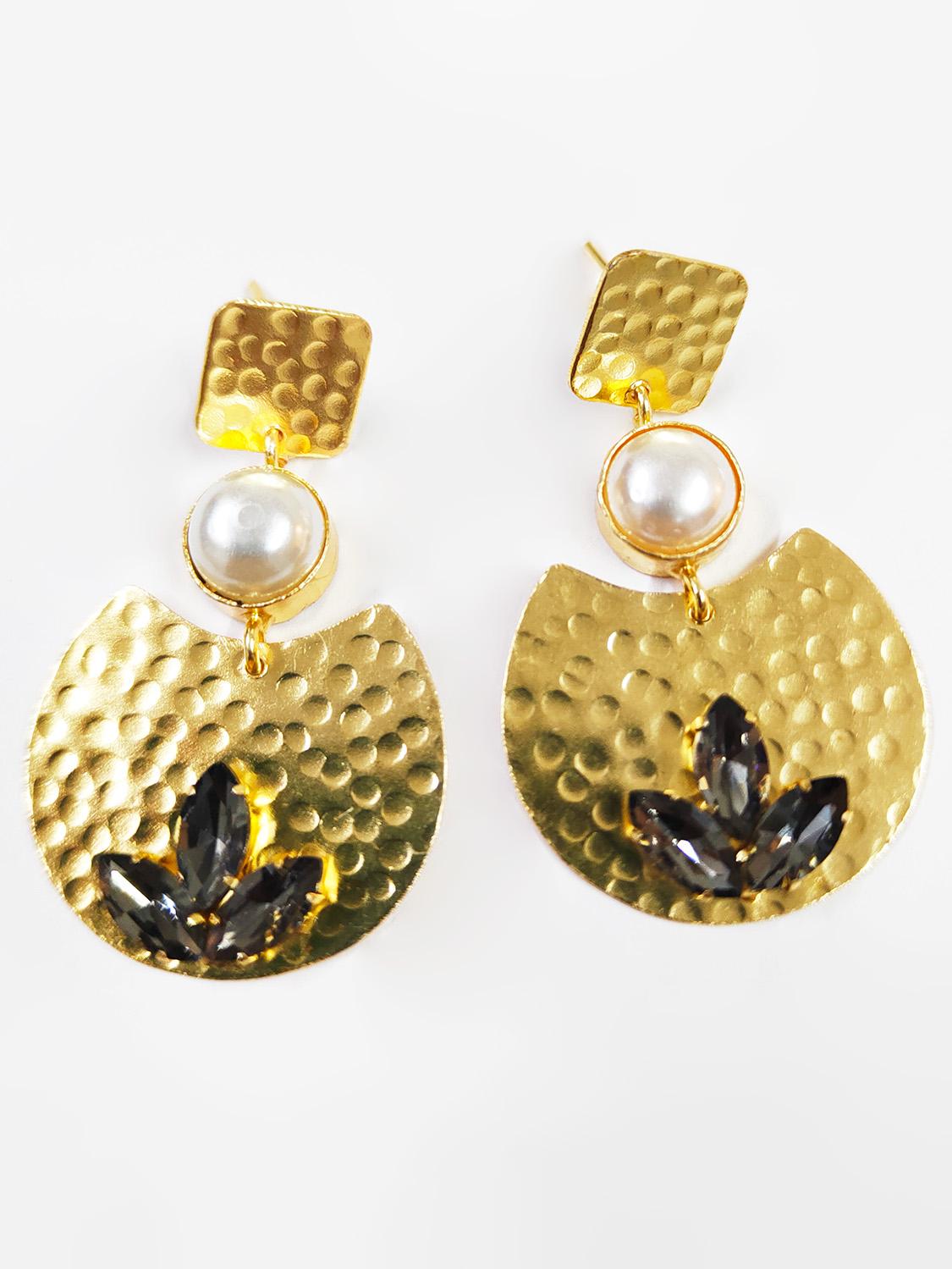 Black and Gold Dangle Earrings