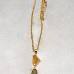 Double Stone Gold Tone Necklace