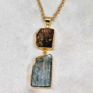 Double Stone Pendant Necklace