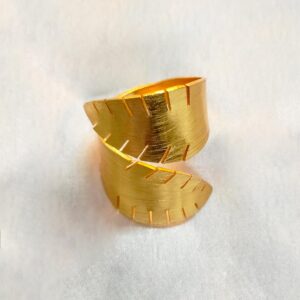 Leaf Design Golden Plated Ring