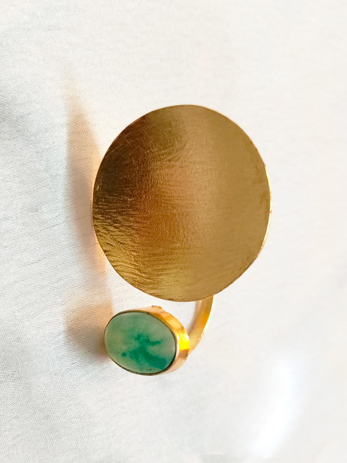 Golden Green Onyx Ring for Women