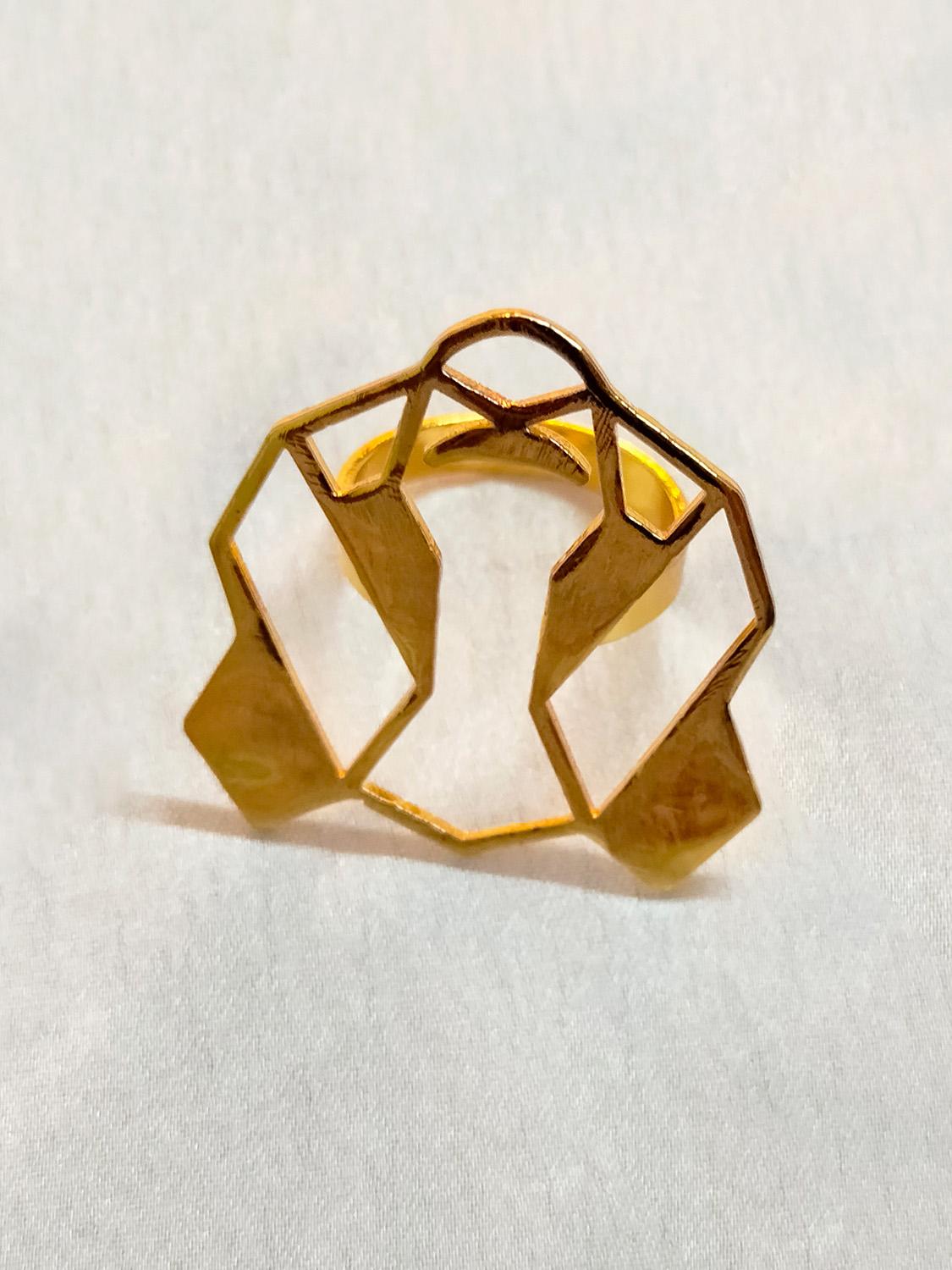 Gold Plated Mask Ring