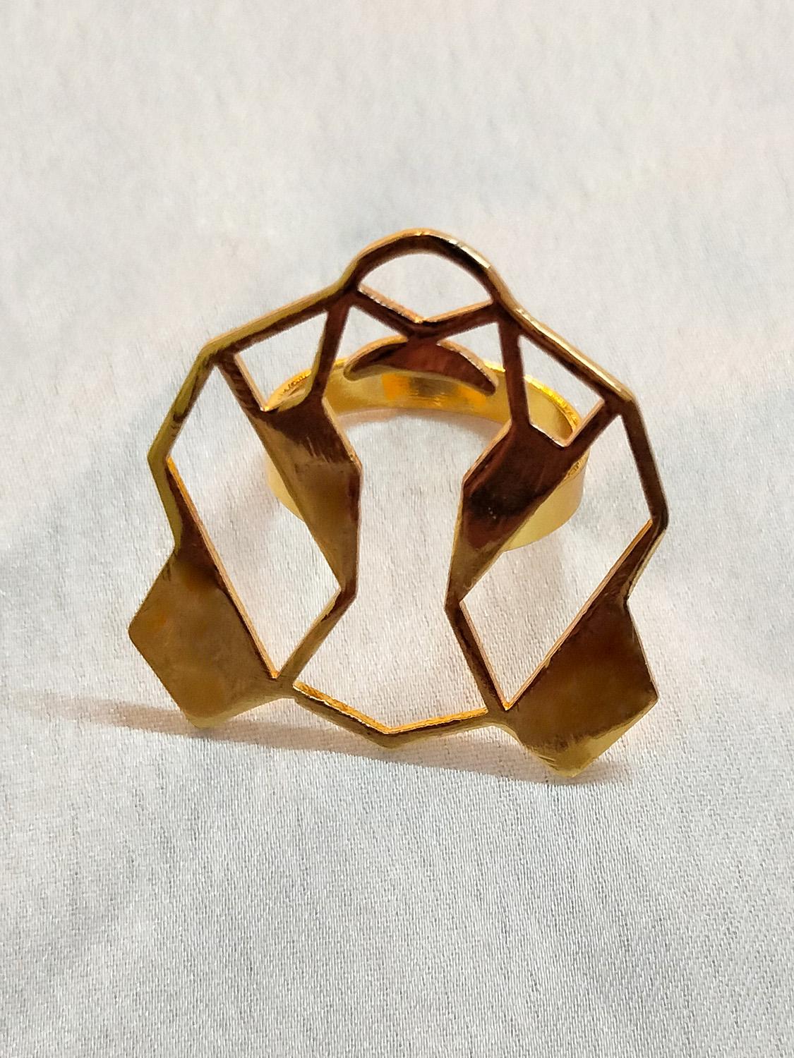 Gold Plated Mask Ring