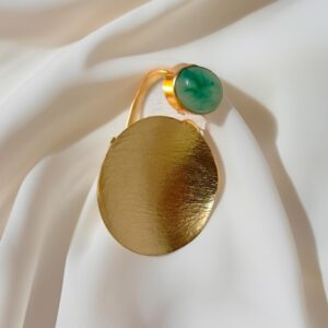 Golden Green Onyx Ring for Women