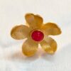 Gold-Plated Red Stone-Studded Finger Ring