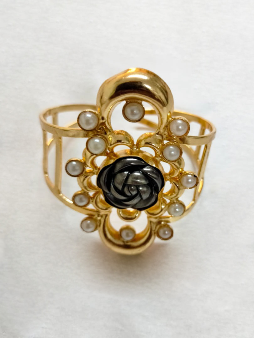 Golden Stone & Pearl Adjustable Bracelet