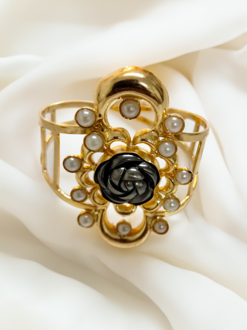 Golden Stone & Pearl Adjustable Bracelet
