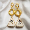 Inverted Triangle Stone Earrings