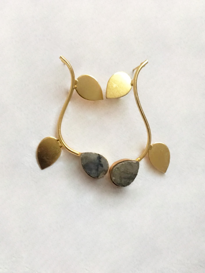 Gold Plated leaf Earrings
