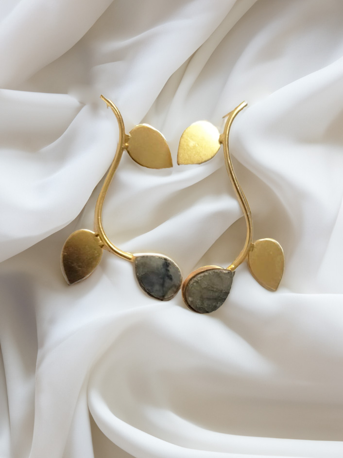 Gold Plated leaf Earrings