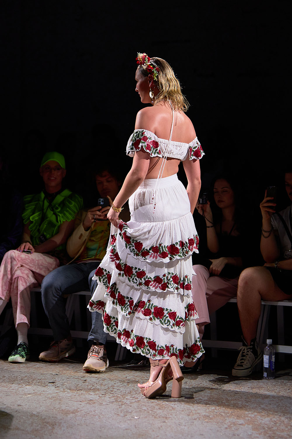 Rose Layered Skirt with A Bustier