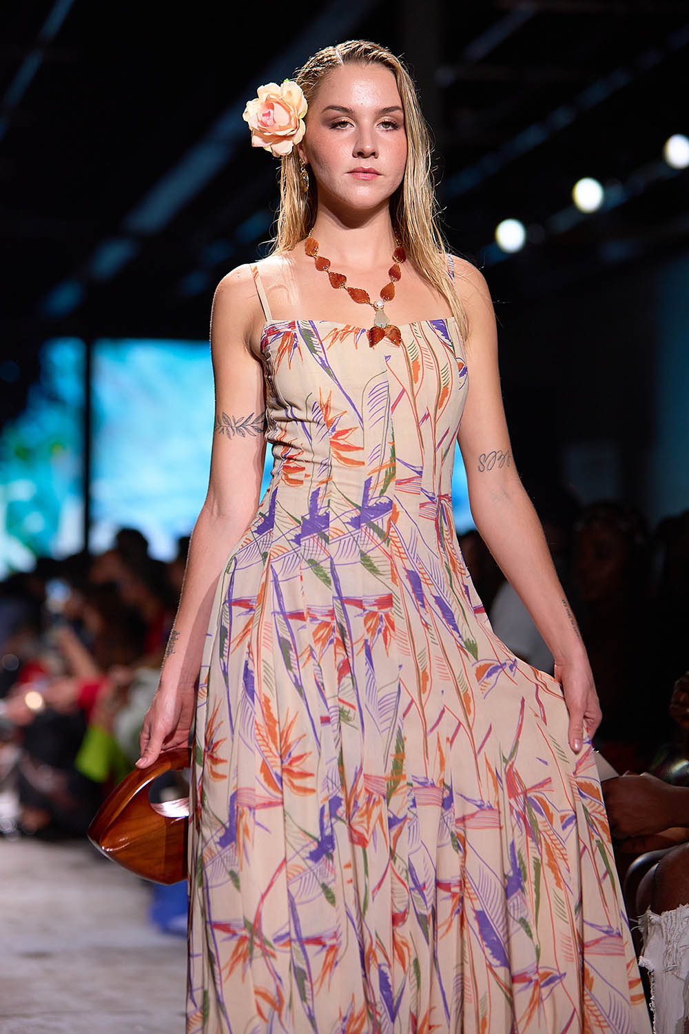 Tropical Print Gown